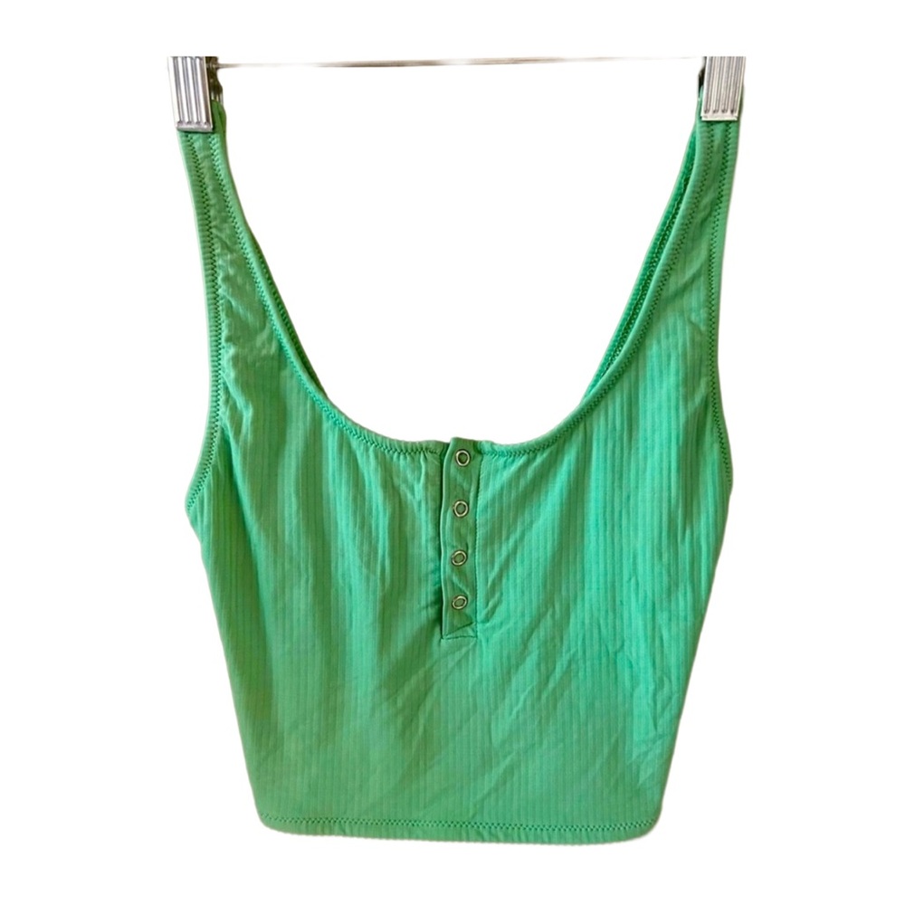 Bananamoon Aqua Ribbed Cropped Bikini Top